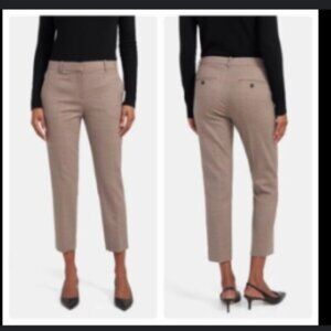 Theory Treeca 2 Glen Plaid Wool Pant Trousers Deco Portland Ankle Stretch  4